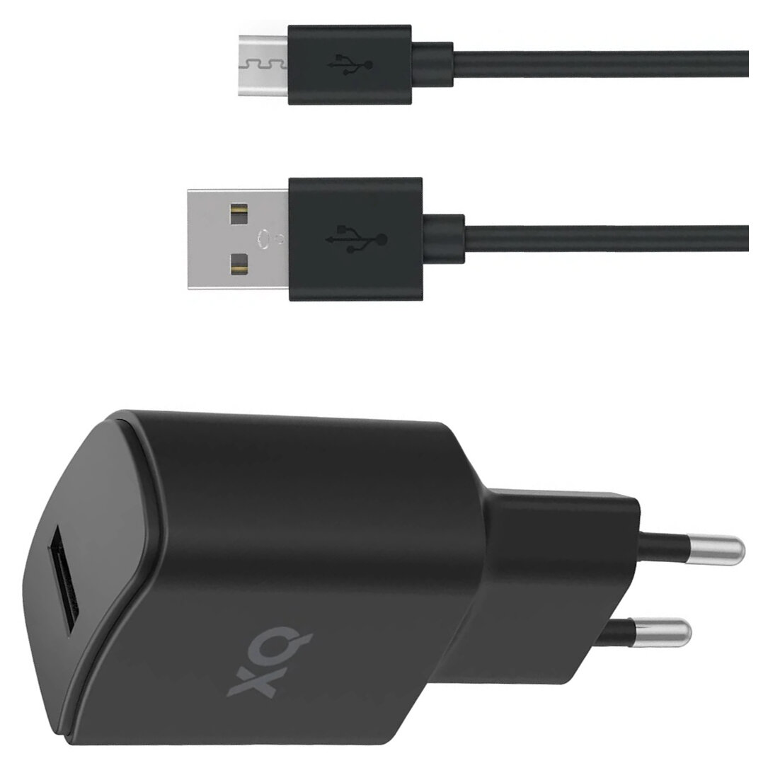 Ładowarka sieciowa 12W Xqisit Travel Charger 38244 + kabel MicroUSB ORYG