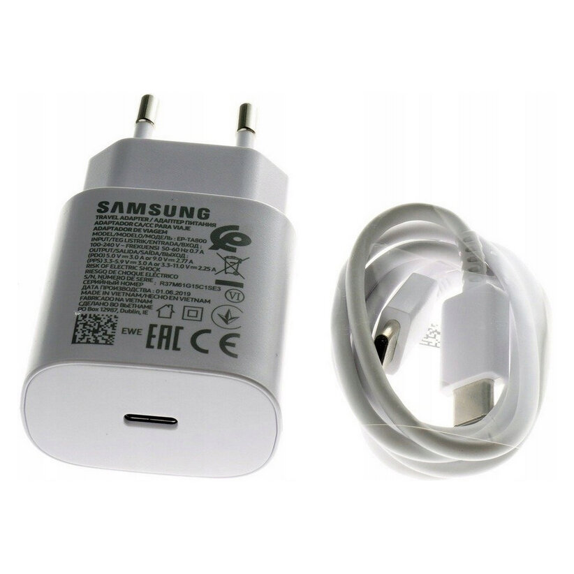 Ładowarka sieciowa 25W Samsung Fast Turbo EP-TA800 + kabel USB typ C ORYGINALNA