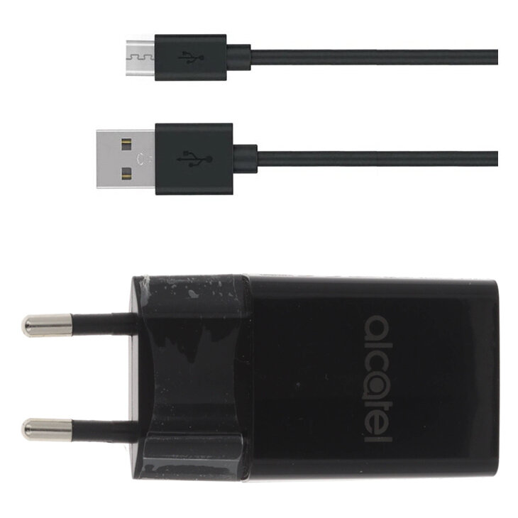 Ładowarka sieciowa 5W Alcatel UC11EU + kabel MicroUSB ORYG