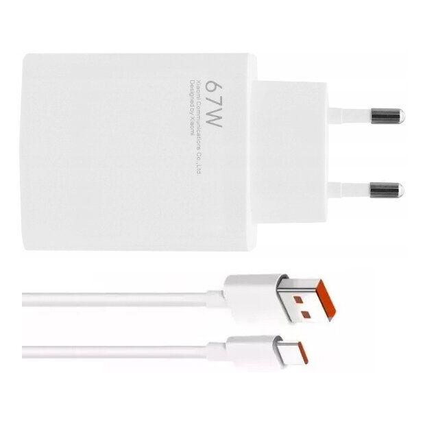 Ładowarka sieciowa 67W Xiaomi Turbo Charge MDY-12-EH + kabel USB typ C ORYG