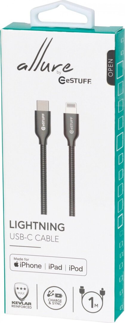 Kabel USB eSTUFF Lightning na USB typ C 2.4A 1m (ES602160) ORYGINALNY