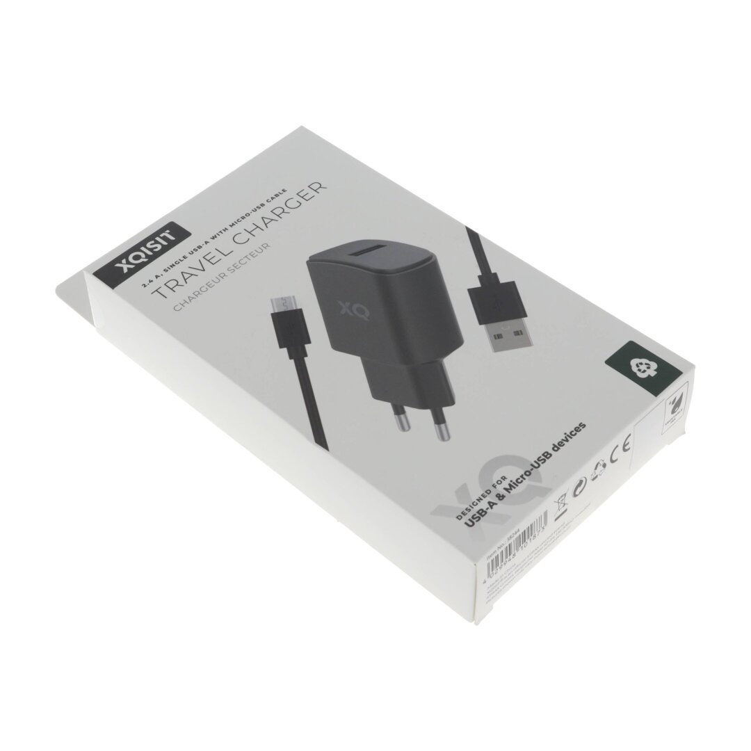 Ładowarka sieciowa 12W Xqisit Travel Charger 38244 + kabel MicroUSB ORYG