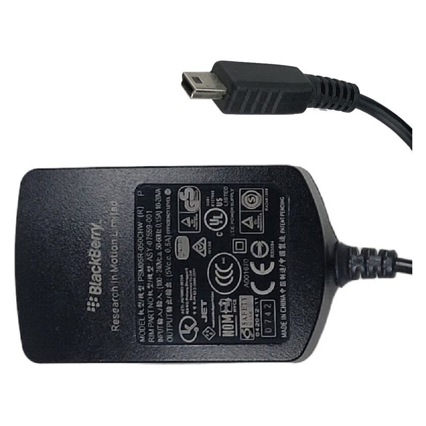 Ładowarka sieciowa 2.5W BlackBerry PSM05R-050CHW z kablem miniUSB ORYG