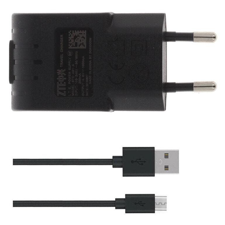 Ładowarka sieciowa 5W ZTE STC-A51-A + kabel MicroUSB ORYG